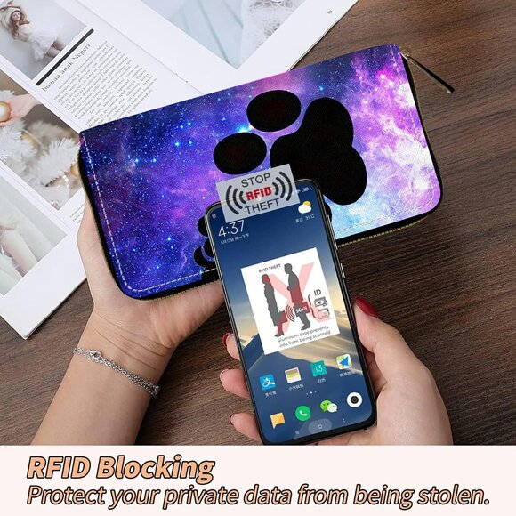 Women's RFID Blocking Leather Wallet with Large Capacity, Slim Bifold Clutch in - Picture 2 of 7